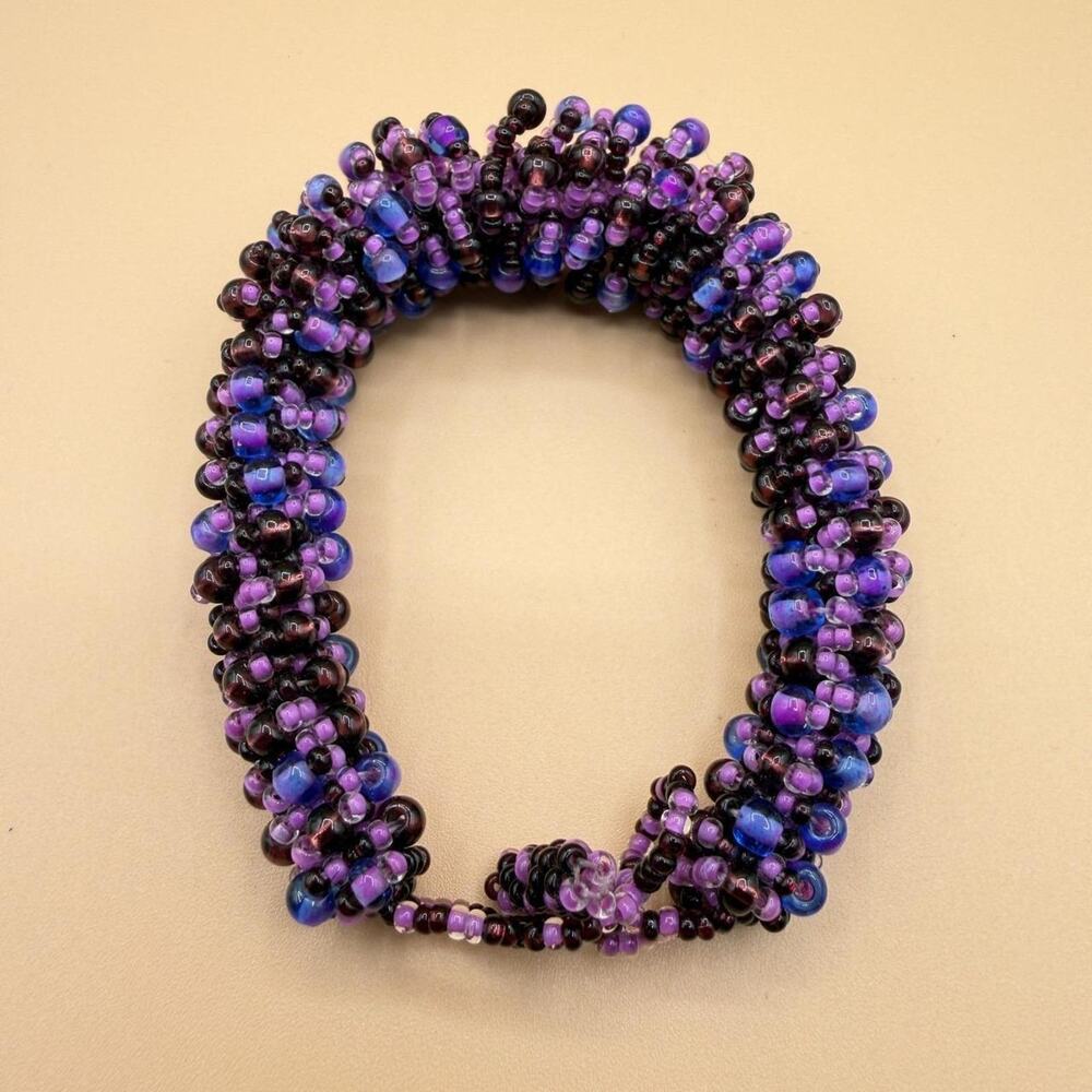 Purple blue glass seed bead